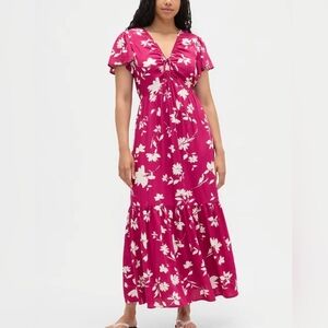Gap Ruched Floral Maxi Dress